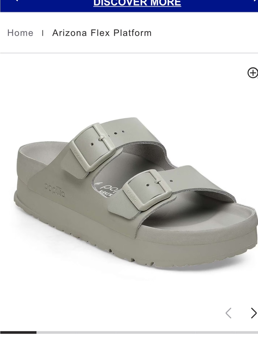 Birkenstock Platform  Two-Strap Sandal in Light Gray. Gently worn, great shape.